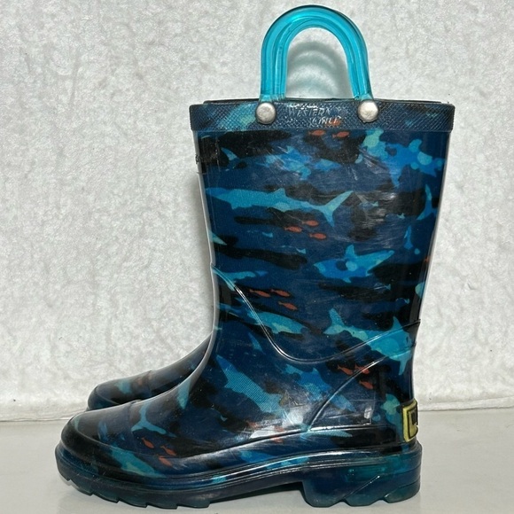 Western Chief Little Kids Camo Shark Waterproof w/Lights Rain Boots SZ US 9 - Picture 2 of 11